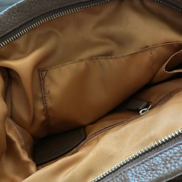 Coach Tan and Red Soft Pebble Leather Crossbody Bag - Picture 8 of 9